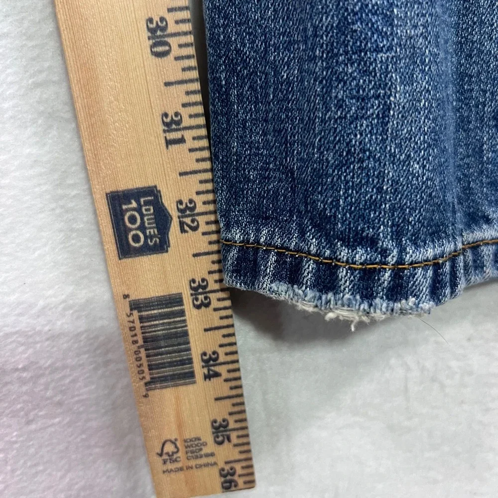 Distressed AKDMKS Medium Wash‎ Straight Leg Jeans Ripped Blue Mens Size 40x33